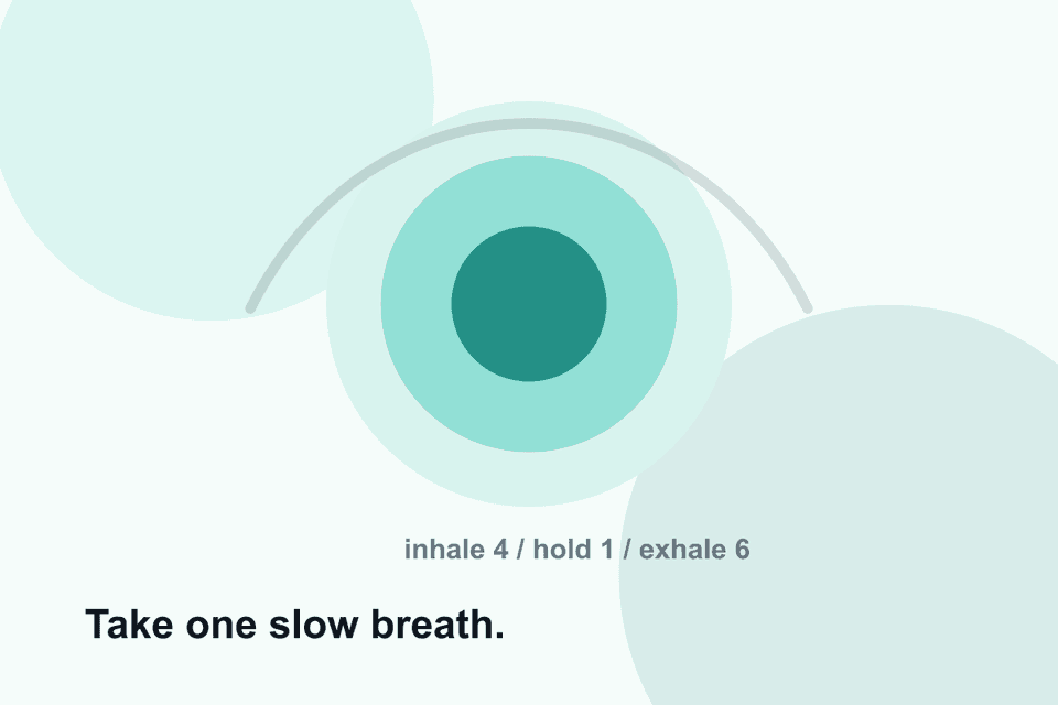 A breathing circle expanding on a soft mint background.